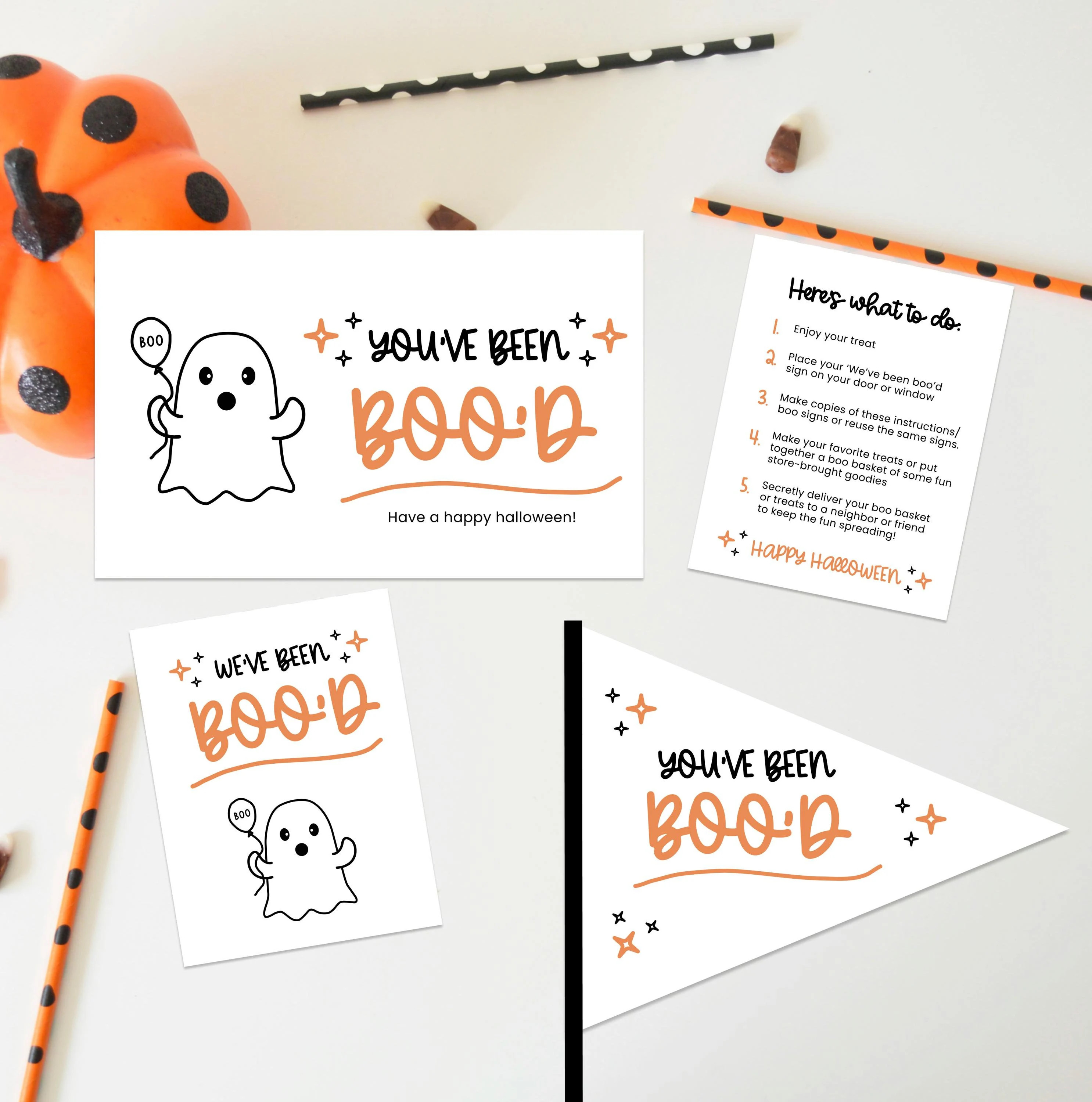 You've Been Boo'd Halloween Printable Kit: Pennant Flag & Game (Instant Download) | Etsy (Global)