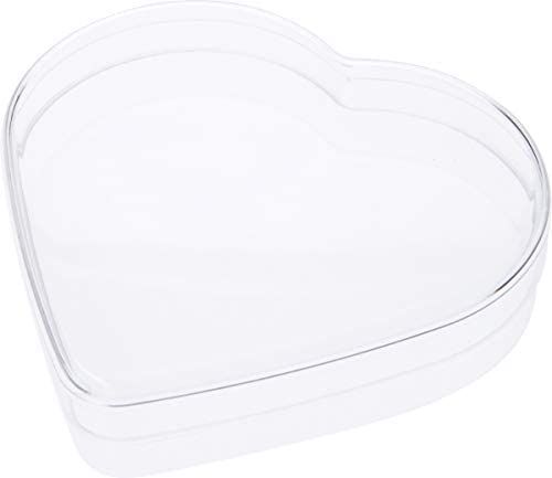 Pioneer Plastics Clear Heart Shaped Plastic Container, 6" W x 1.375" H, Pack of 2 | Amazon (US)