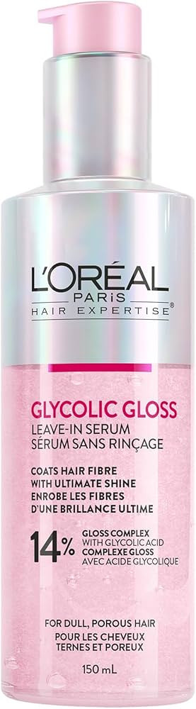 L'Oréal Paris Hair Expertise Glycolic Gloss Shine Leave-In Serum, With Glycolic Acid For Shine a... | Amazon (CA)