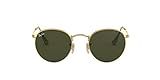 Ray-Ban RB3447 Round Metal Sunglasses, Gold/Green, 53 mm | Amazon (US)