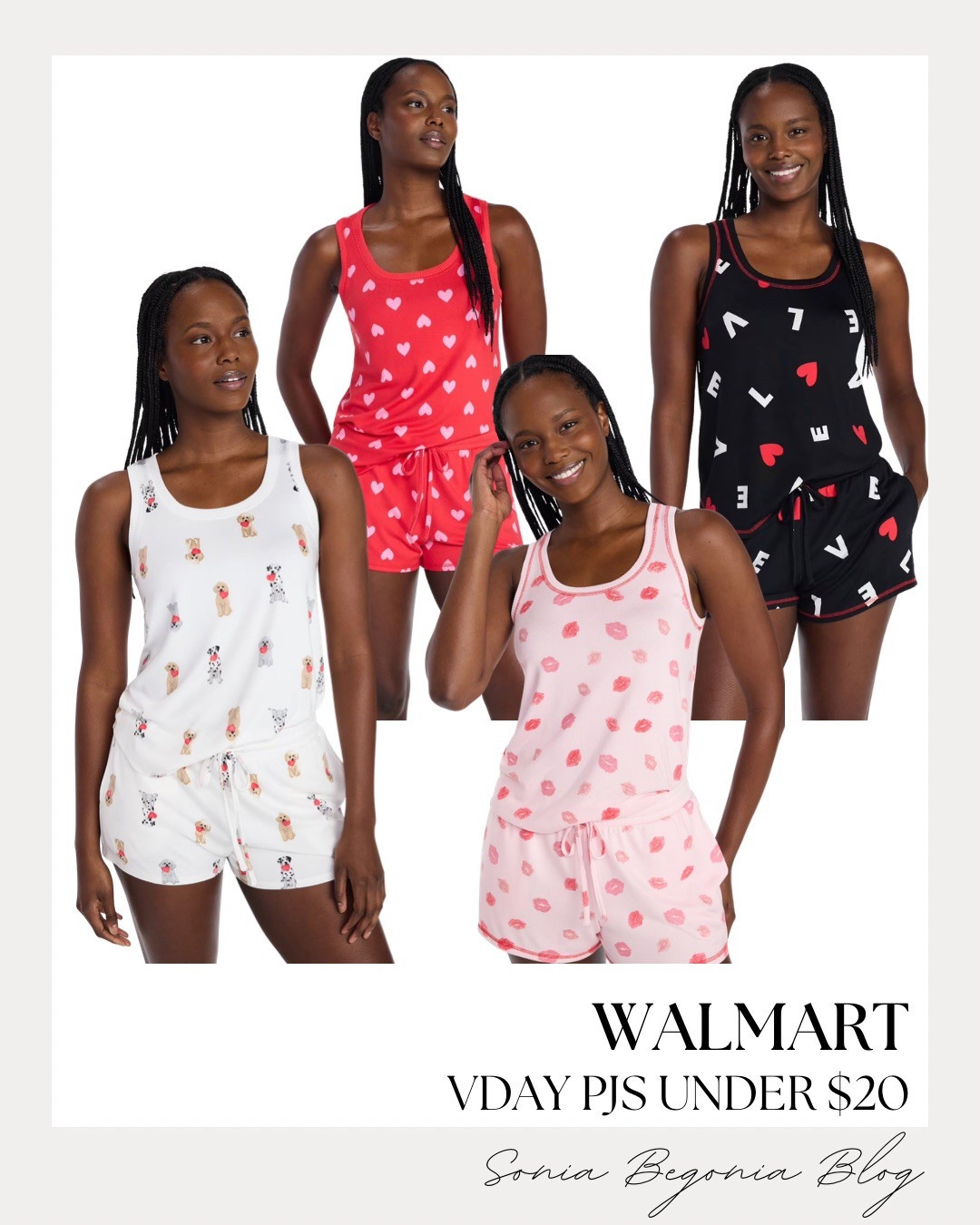 VALENTINE’S DAY PJS: Hearts, Lips, & Cozy Sets! 💖

Embrace the cozy romantic trend with these perfectly balanced loungewear sets from Walmart—all under $20! 💋

We are obsessed with the adorable variety of prints: from the sweet pink set covered in tiny red kisses to the classic red tank and shorts featuring a charming heart pattern. Balance the festive red and pink tones with a playful white set featuring cute puppy graphics, or go for a bold look with the black "LOVE" print tank. These soft, breathable sets are perfect for a cozy Galentine’s movie night or a relaxed February morning. Finish the look with your favorite fuzzy slippers and a touch of gold jewelry for a bit of polished, at-home glam!

#OOTD
#PajamaStyle
#WalmartFashion
#WalmartFinds
#ValentinesDay2026
#VDayStyle
#Loungewear
#PajamaParty
#HeartPrint
#CozyVibes
#FeminineStyle
#EverydayChic
#LTKStyle
#LTKUnder20
#SoniaBegoniaBlog


#LTKootd #LTKFindsUnder50
