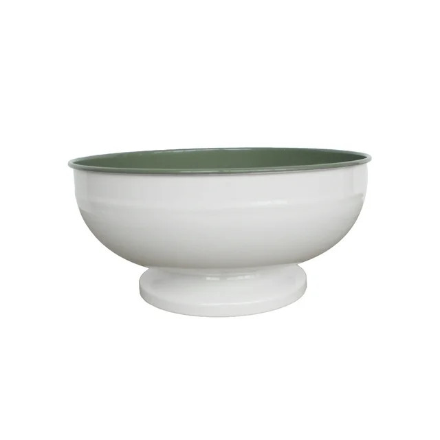 Better Homes & Gardens 2-Tone Steel Footed Bowl - Green | Walmart (US)