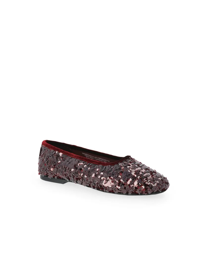No Boundaries Women's Sequin Ballet Flats | Walmart (US)
