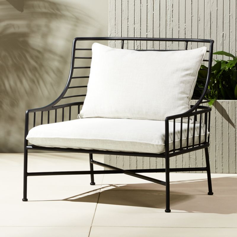 Breton Black Metal Modern Outdoor Patio Chair + Reviews | CB2 | CB2