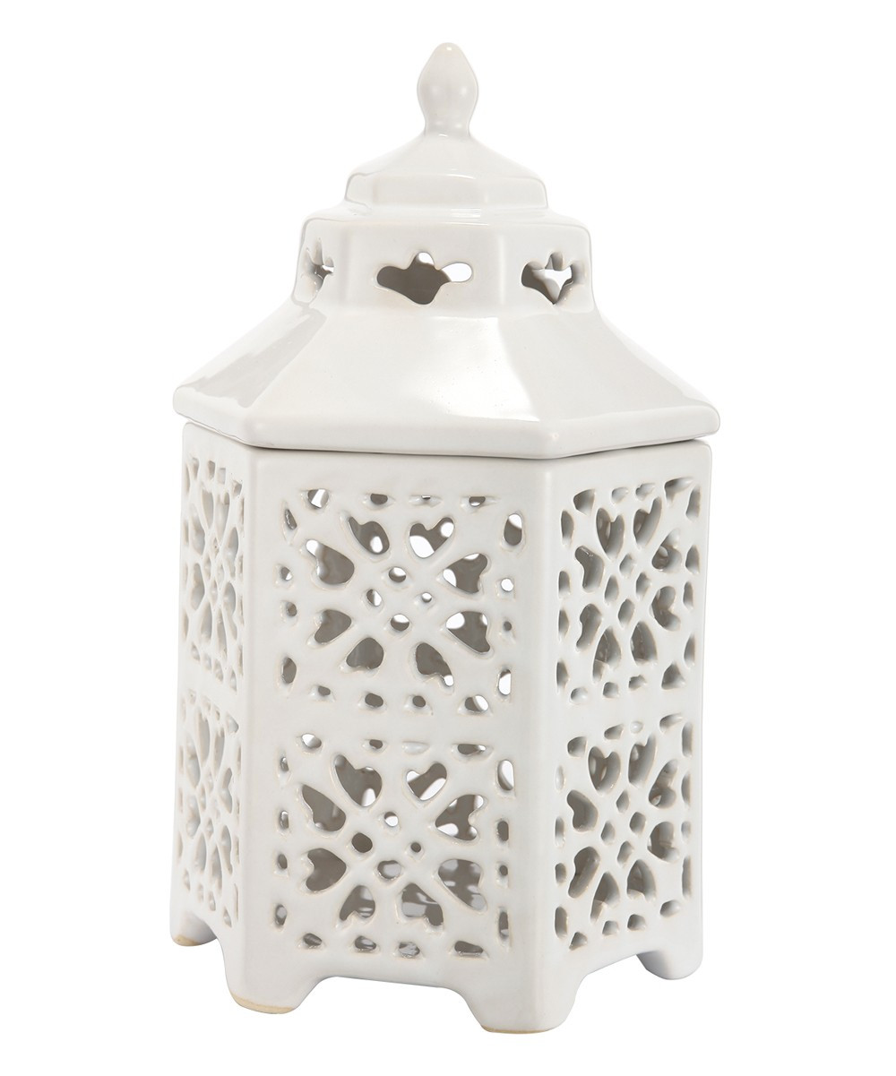White Filigree Mesh Lantern | zulily