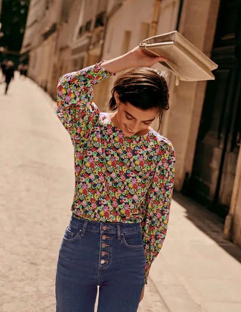 Smocked Cuff Cotton Top | Boden (US)