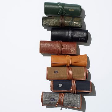 Leather Charger Roll Up, Neutrals | Mark and Graham
