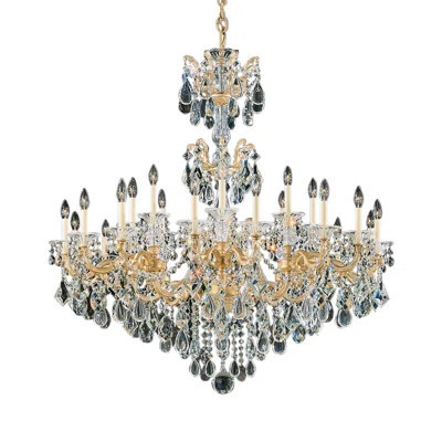 La Scala 24 - Light Candle Style Chandelier with Crystal Accents | Perigold