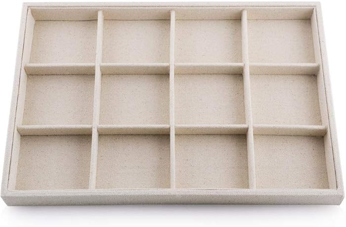 Oirlv Stackable 12 Girds Jewelry Trays Jewelry Storage Tray Showcase Display Organizer(13.8" X 1.... | Amazon (US)