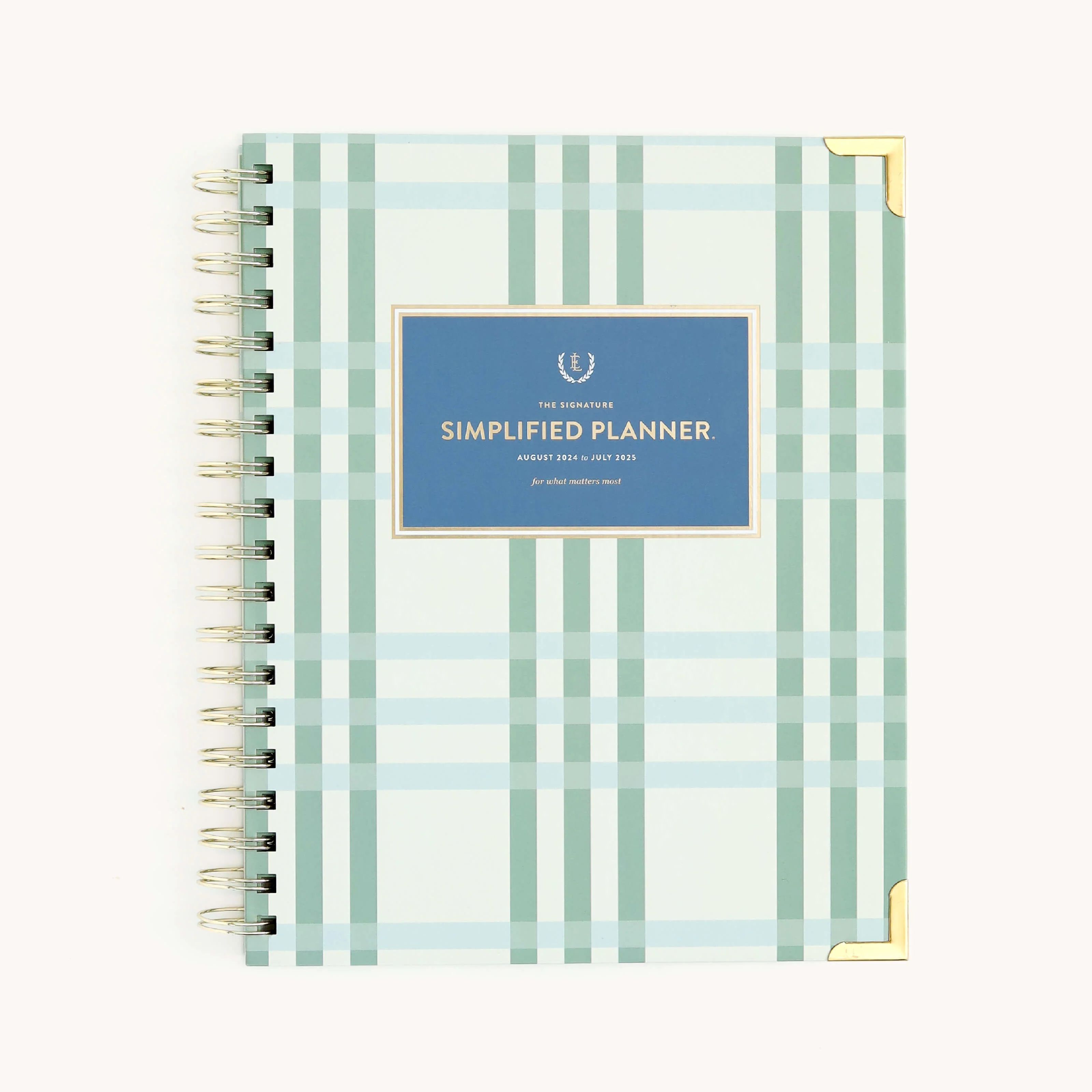 2024-2025 Weekly, Simplified Planner, Pistachio Plaid | Simplified