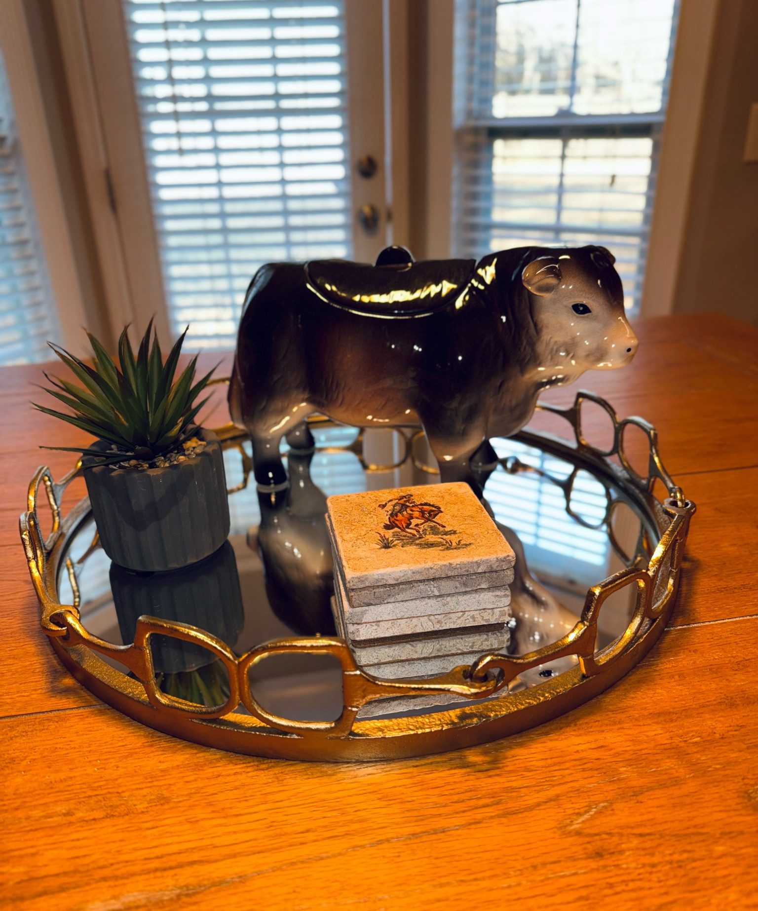 Viral horse-bit tray from TjMaxx.com / Bull/Cow cookie jar and coasters from Amazon / Western Home Decor / Western Decor / 2Todayfinds

#LTKStyleTip #LTKHome