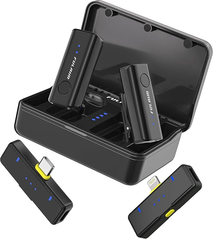 FULAIM X2 Wireless Lavalier Microphone for iPhone Android Phones iPad Tablets, Clip on Lapel Micr... | Amazon (US)