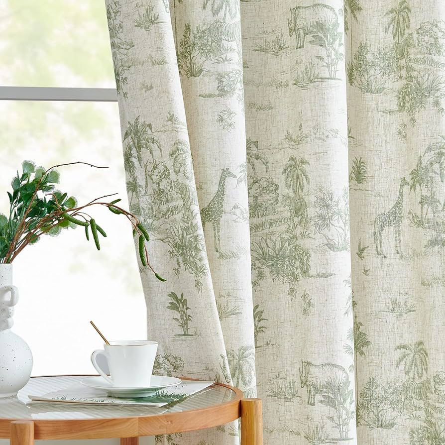 jinchan Linen Toile Curtains 84 Inches Long for Living Room Toile de Jouy Printed Farmhouse Frenc... | Amazon (US)