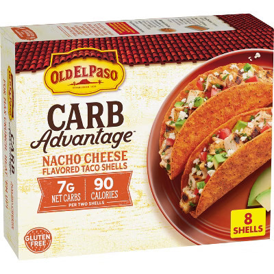 Old El Paso Carb Advantage Nacho Cheese Flavored Crunchy Taco Shells - 3.95oz/8ct | Target