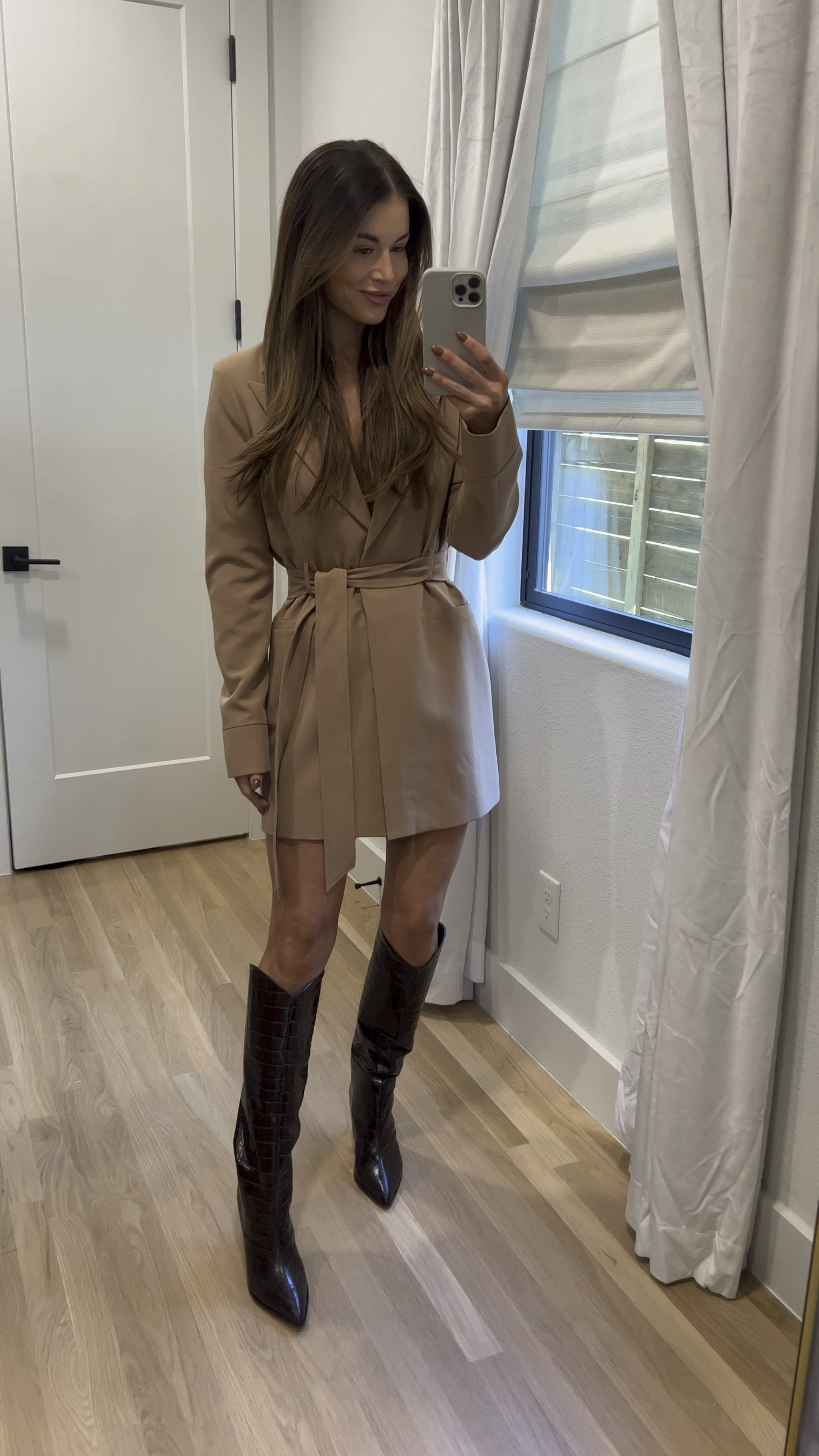Blazer dress from revolve is so good! Loving these chocolate brown Schutz boots so much 

Holiday party outfit 
Fall outfits 

#LTKParties #LTKHoliday #LTKGiftGuide