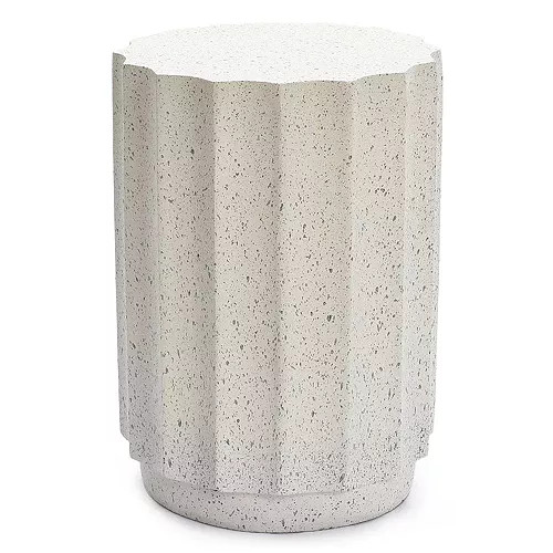 LuxenHome Outdoor Side Table, 18'' Cement Accent End Tables for Patio, Garden Small Decorative St... | Macy's