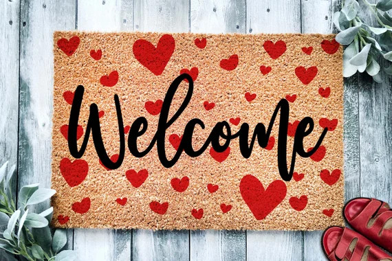 Welcome Heart Doormat  Cute Valentine's Housewarming Gift | Etsy | Etsy (US)