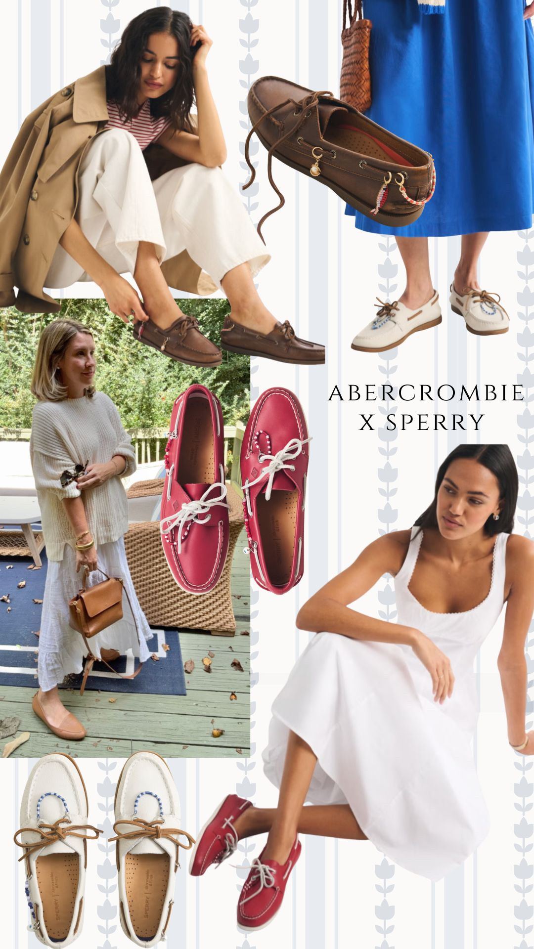 Cute new Sperry collab with Abercrombie. Love the colors and little charm details!

boat shoes, summer shoe, casual shoe, loafer, preppy  

 