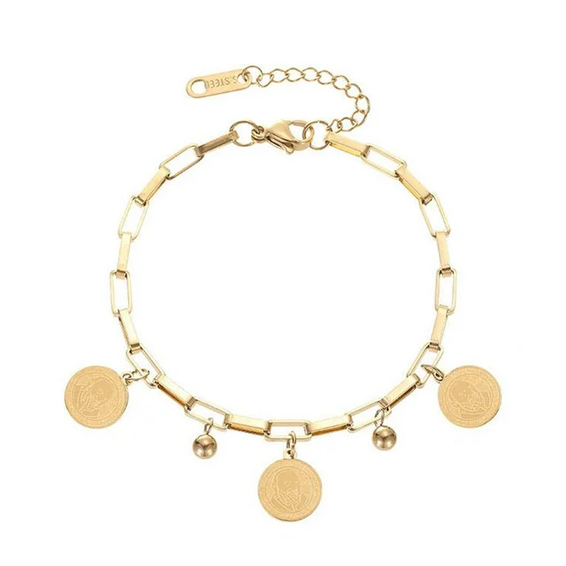 jileijar Hip Hop Portrait Coin Bracelet Multi-Layer Chain Geometric Coin Bracelet ☆ф )* V2O5 | Walmart (US)