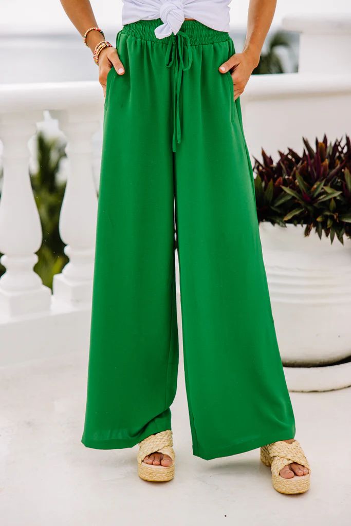On My Heart Green Wide Leg Pants | The Mint Julep Boutique
