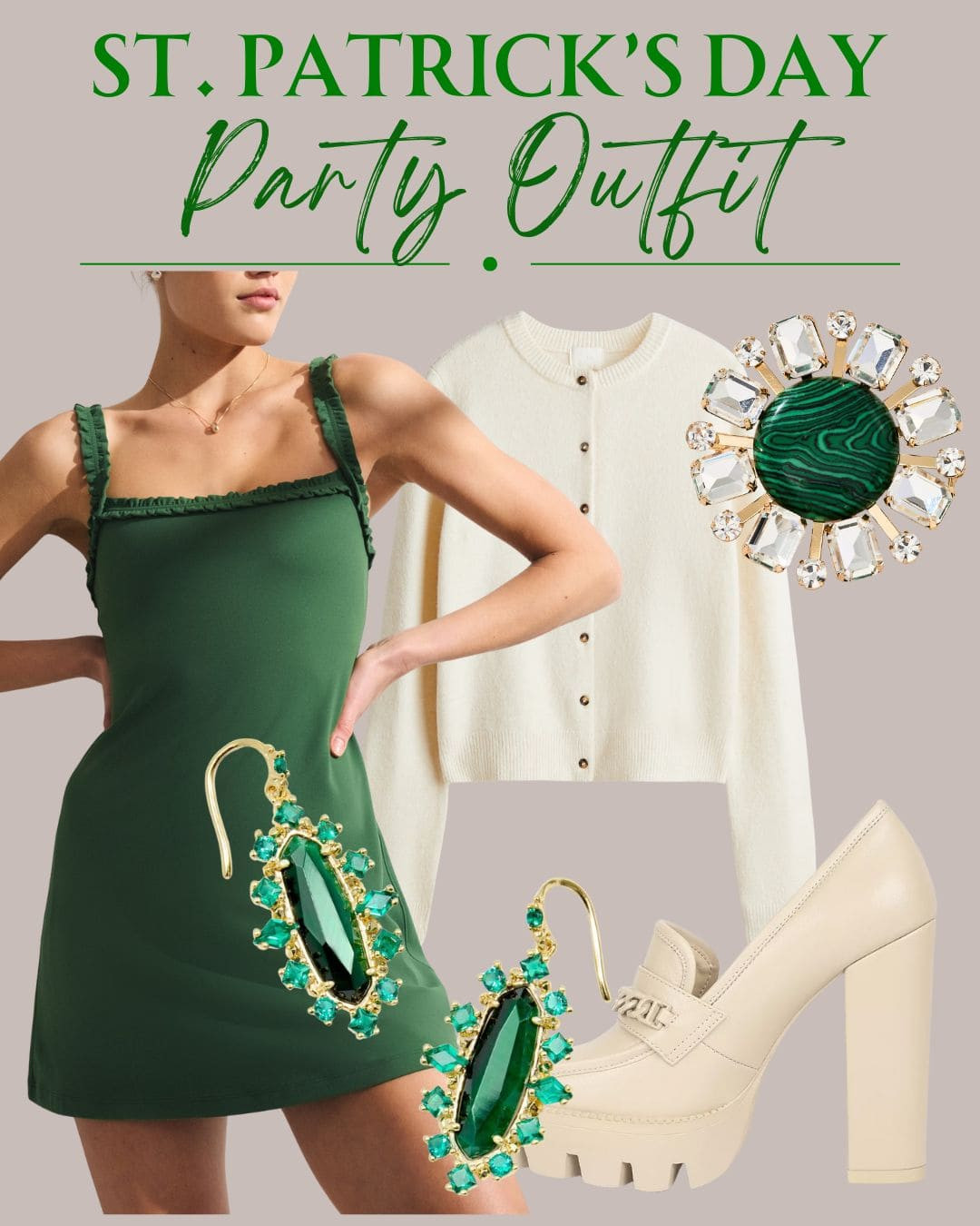 Easy dressy St. Patrick’s day outfit to sport chic green vibes! #stpatricksday #stpatricksdayoutfit #stpatricksdaygreenoutfit #greenoutfit

#LTKootd #LTKSeasonal #LTKSaleAlert