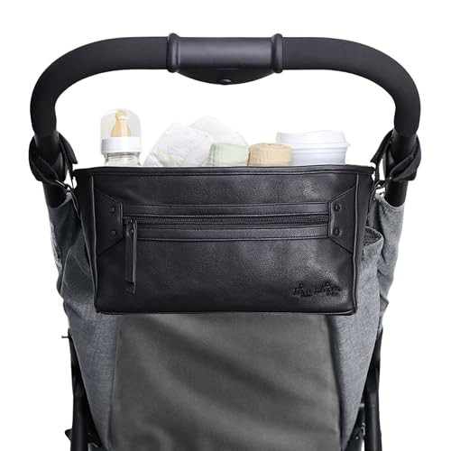 Itzy Ritzy Adjustable Stroller Caddy/Organizer - Stroller Organizer Bag Featuring Front Zippered Pocket, 2 Built-in Interior Pockets & Adjustable Straps to Fit Nearly Any Stroller (Black) | Amazon (US)