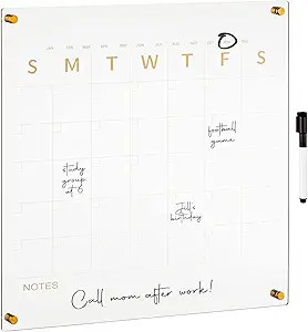 Amazon.com : mDesign Modern Thick Acrylic Reusable Hanging Wall Calendar and Planner with Dry Era... | Amazon (US)