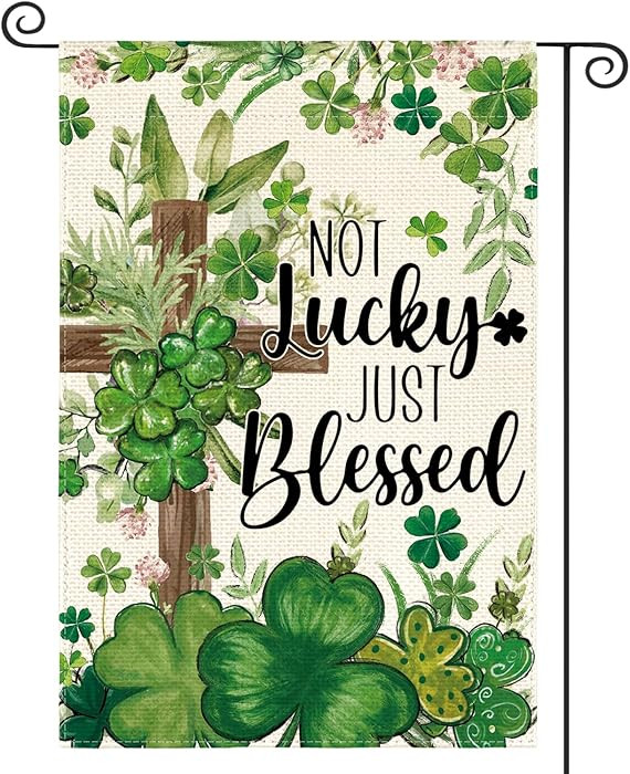 AVOIN colorlife St Patricks Day Garden Flag 12x18 Inch Double Sided Outside, Not Lucky Just Bless... | Amazon (US)