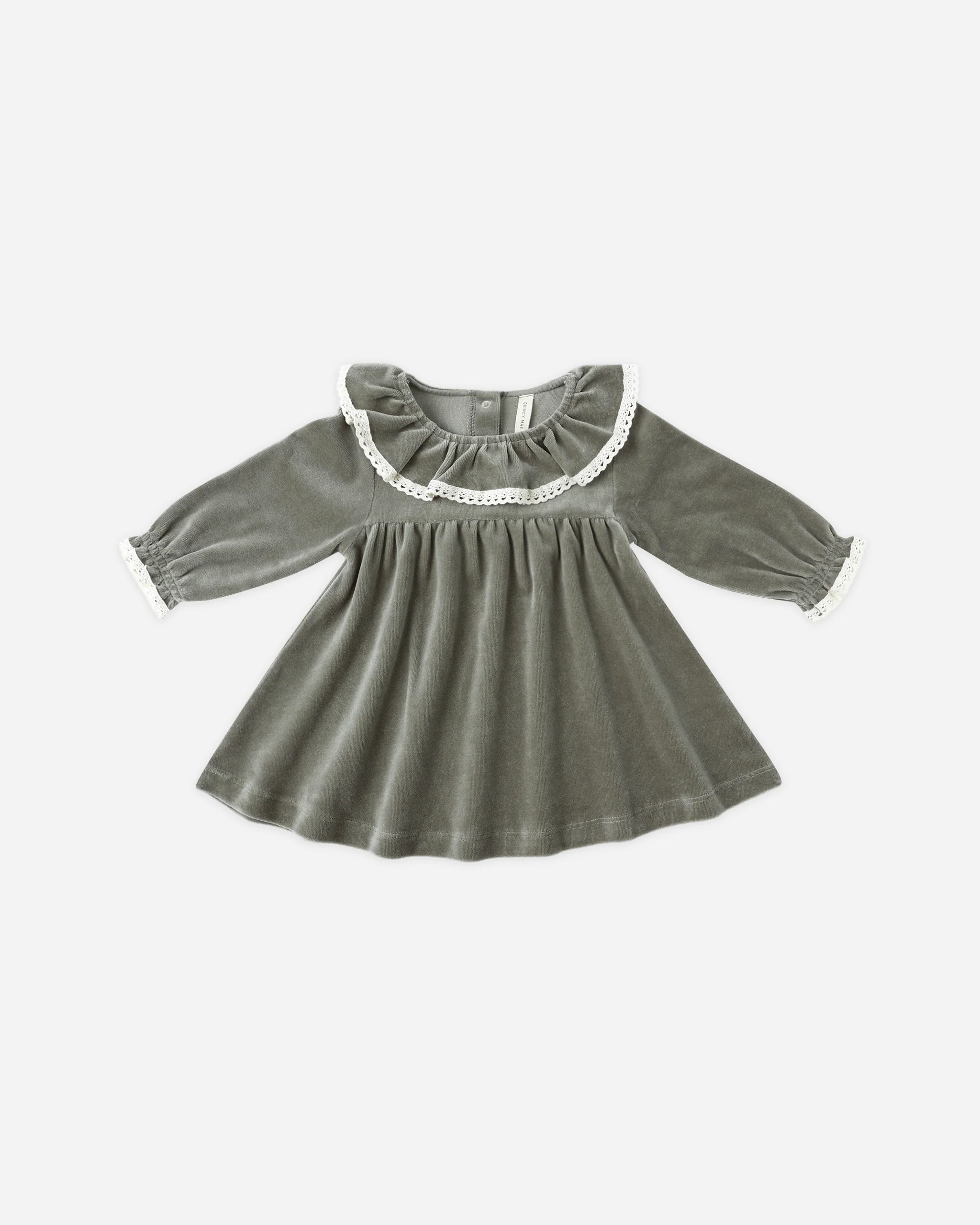 Velour Baby Dress || Forest | Rylee + Cru