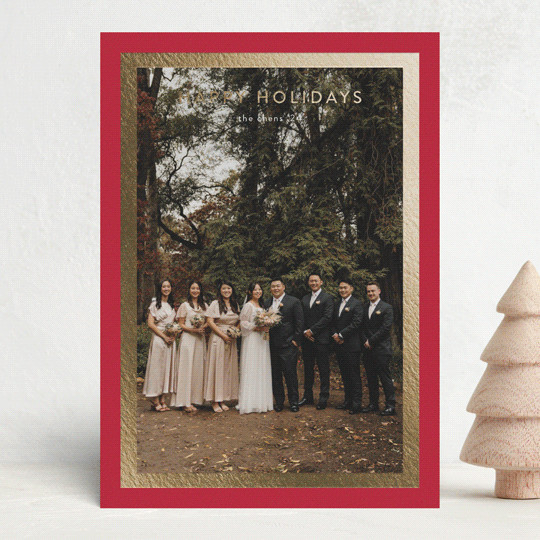 "Bold Frame" - Customizable Foil-pressed Holiday Cards in Black by Stacey Meacham. | Minted