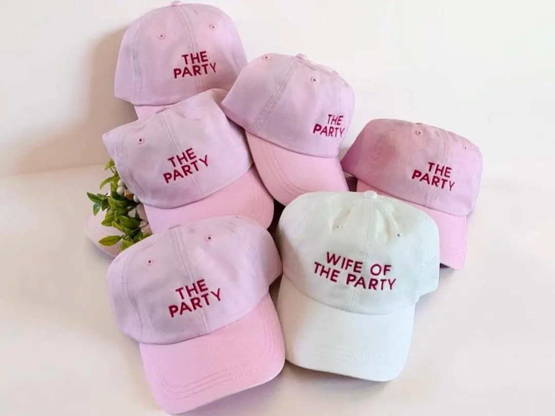 Pink Bachelorette Party Hats, Embroidered Baseball Caps, Wife of the Party - the Party Hats, Wife... | Etsy (US)