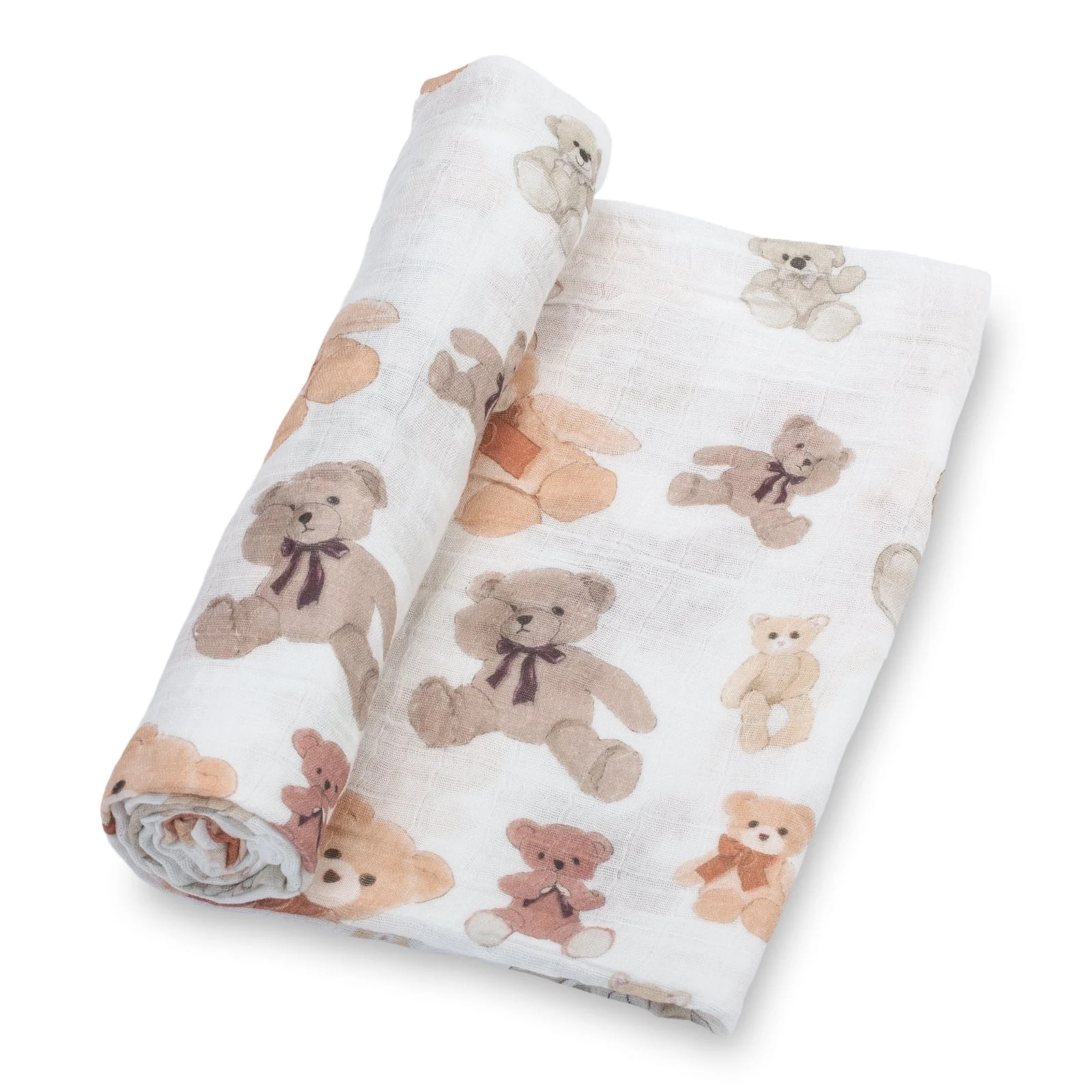 LollyBanks TeddyBear Muslin Swaddle Blanket - 100% Muslin Cotton - 47"x47" - 1 Pack - Walmart.com | Walmart (US)