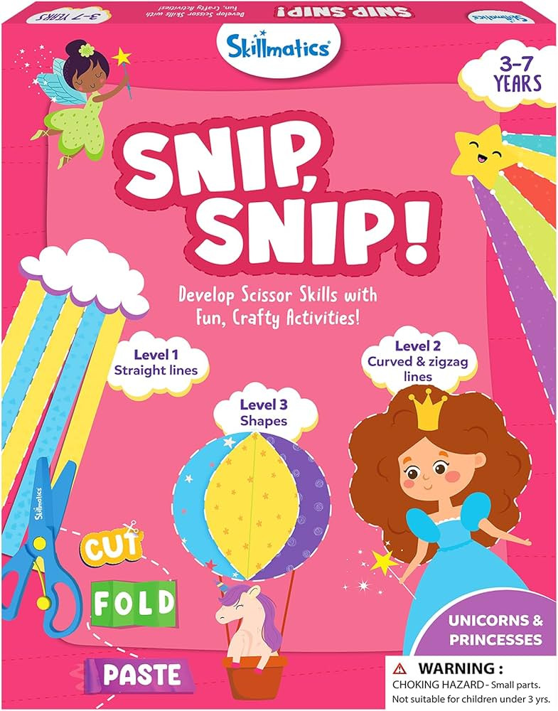 Skillmatics Scissor Skills Activity Book - Snip Snip Unicorns & Princesses, 25 Fun Cutting & Crea... | Amazon (US)