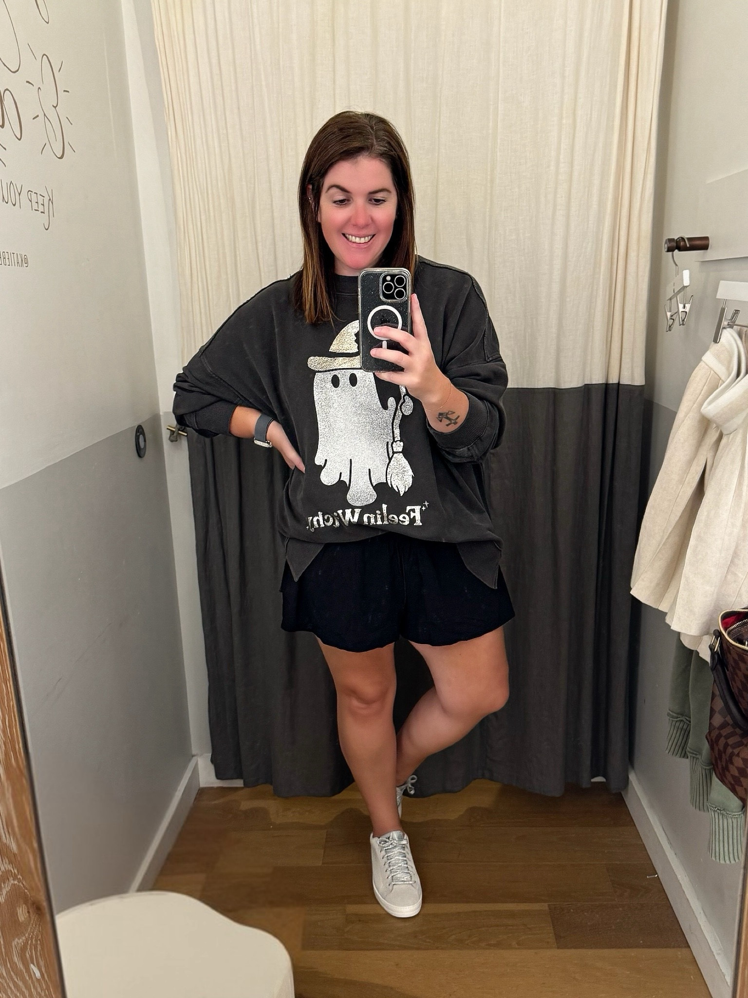 Are you ready for Spooky Season?! Aerie has some super cute sweatshirts and tees for Halloween! This ghost with sweatshirt is meant to be oversized, so stay with your normal size! The shorts also run TTS! Both pieces will be 20% off during the LTK Fall Sale! 

#LTKFallSale #LTKStyleTip #LTKSaleAlert