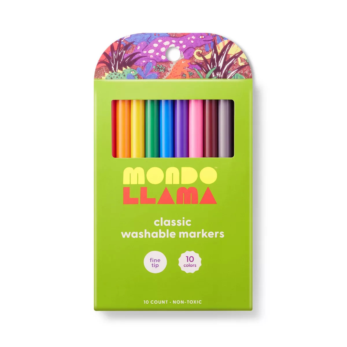 10ct Washable Markers Fine Tip Classic Colors - Mondo Llama™ | Target