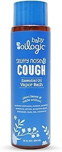 Oilogic Stuffy Nose and Cough Vapor Bath Relief for Babies & Toddlers, Essential Oil Breathe Blen... | Amazon (US)