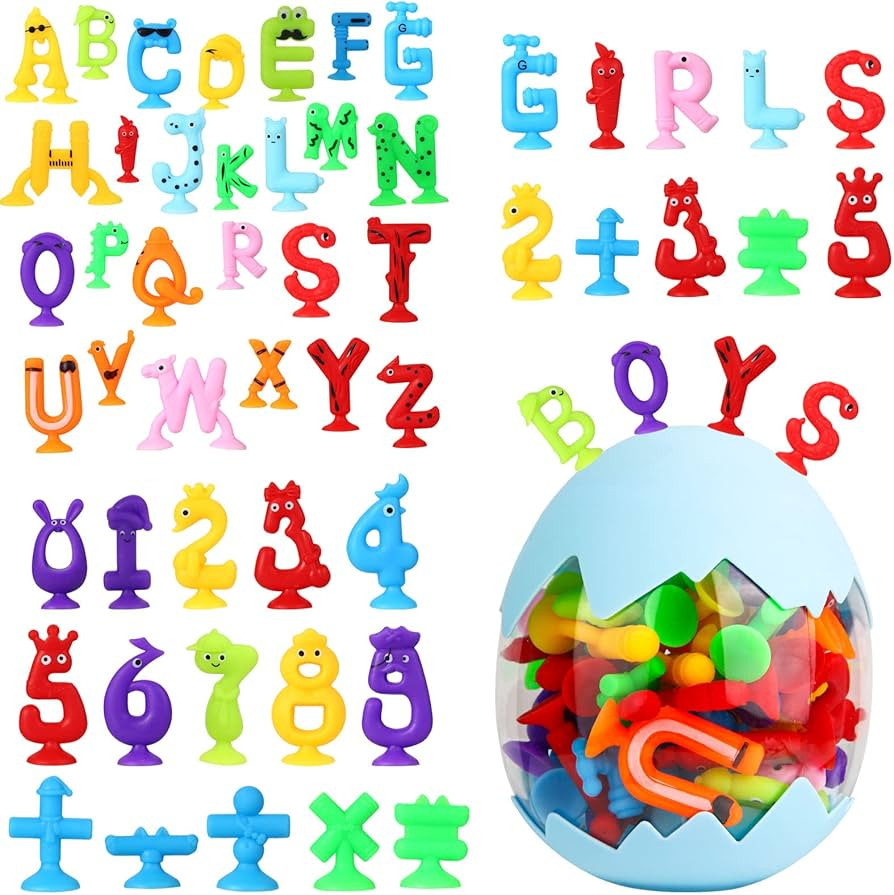 Suction Bath Toys for Kids,41 Pcs Suction Cup Toys Montessori Sensory Toys for 3 4 5 6 7 Year Old... | Amazon (US)