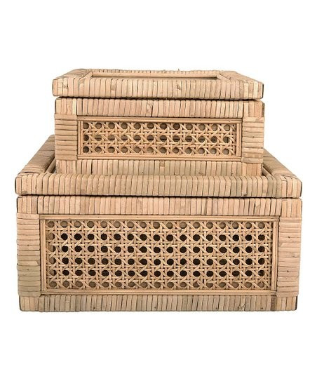 Cane & Rattan Display Box - Set of Two | Zulily