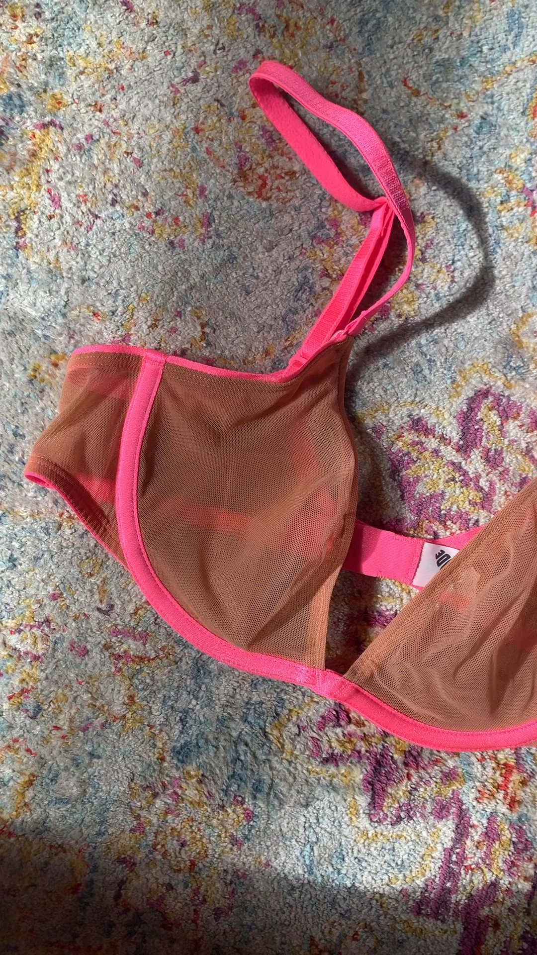 Hot pink and nude underwire mesh bra 

#LTKSale #LTKunder50 #LTKFind