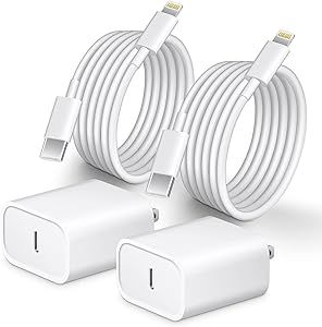 iPhone 14 13 12 Fast Charger [MFi Certified] 10FT Type C Charger 2 Pack 20W USB C Charger Block w... | Amazon (US)