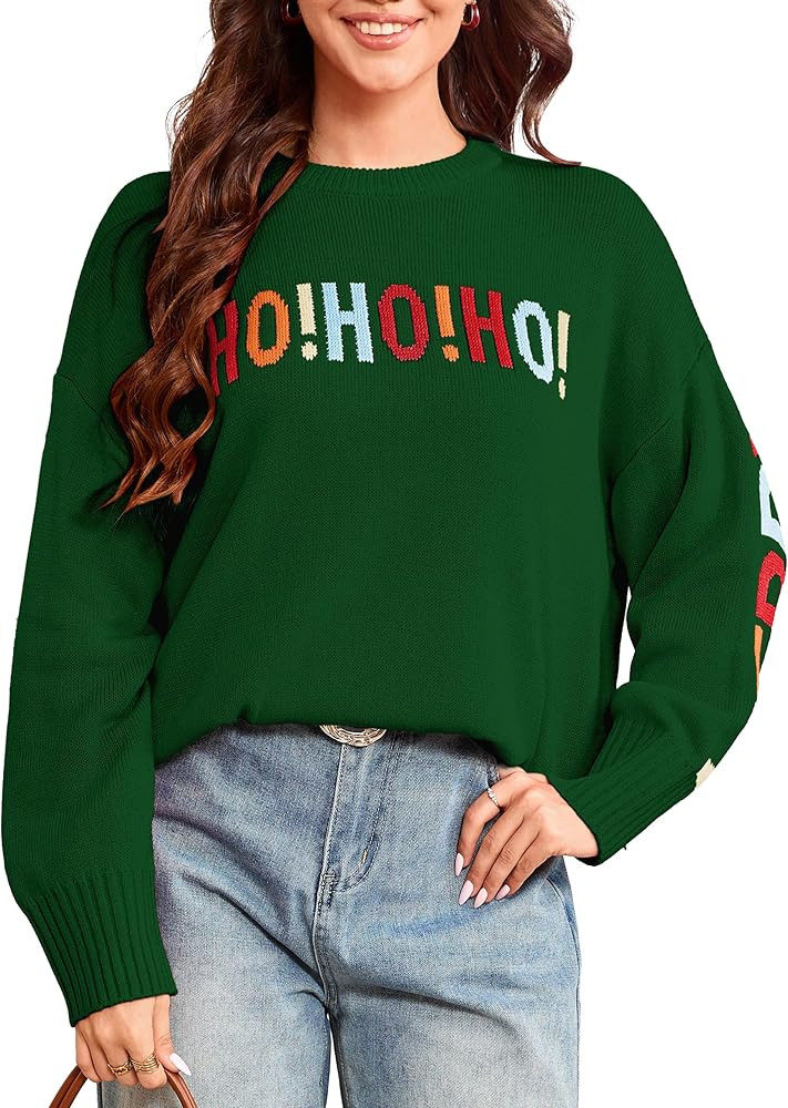 Simplee Womens Christmas Ugly Sweater Long Sleeve Holiday Soft Knit Cute Lightweight Warm Crewnec... | Amazon (US)