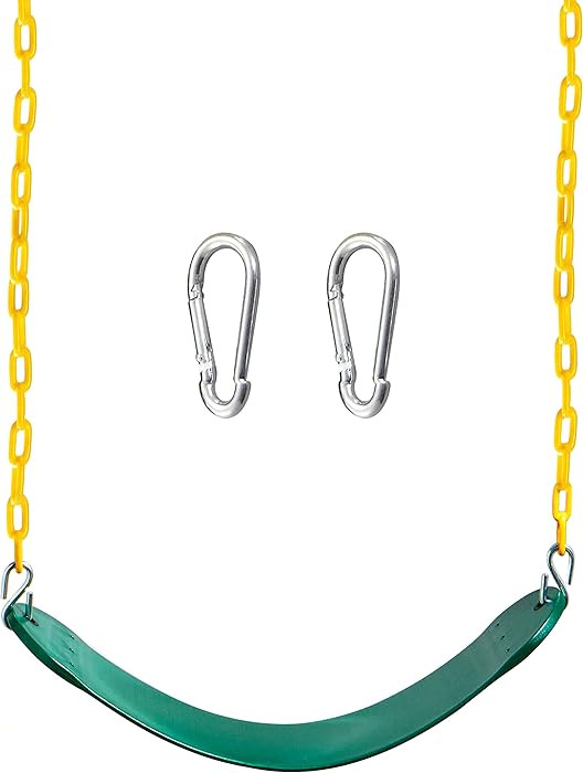 TURFEE Heavy Duty Swing Seat Green Color with 66” Chain, Swing Set Accessories Replacement with... | Amazon (US)