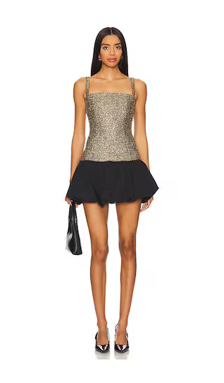 Bellona Dress in Gold & Black | Revolve Clothing (Global)