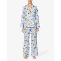 Classic lemon-print cotton-poplin pyjama set | Selfridges