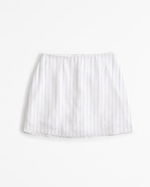 The A&F Scarlett Linen-Blend Mini Skort | Abercrombie & Fitch (US)