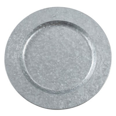 Saro Lifestyle Polished Galvanized Charger, 13" Ø Round, Silver (Set of 4) | Target