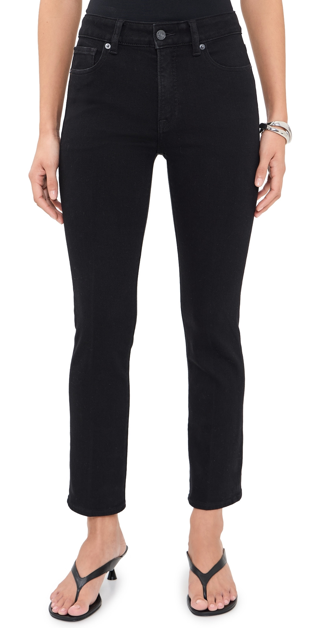 Good American Soft Tech Good Legs Straight Jeans Black001 12 | Shopbop