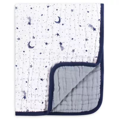 Yoga Sprout Tranquility Moon Muslin Blanket in Blue | buybuy BABY | buybuy BABY