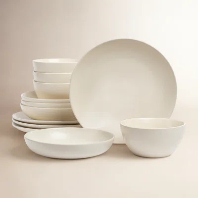 over&back Coupe 12-Piece Semi Hand-Finished Stoneware Dinnerware Set | Wayfair North America