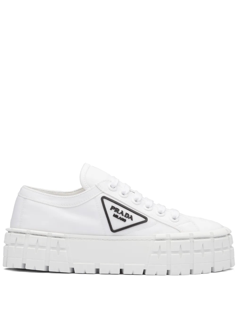 Prada Double Wheel low-top Sneakers | White | FARFETCH | Farfetch Global